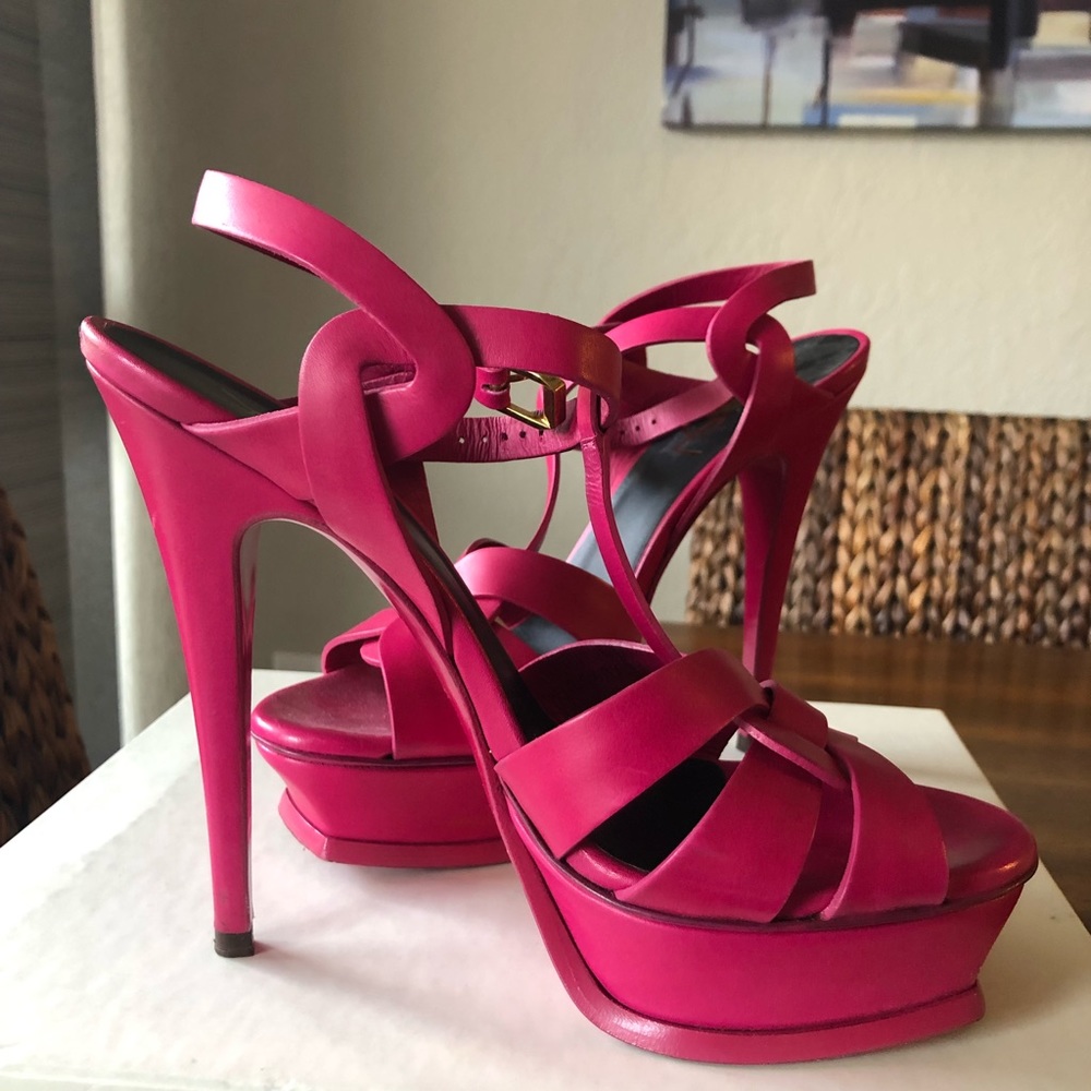 Yes Saint Laurent YSL platform Tribute sandals 38